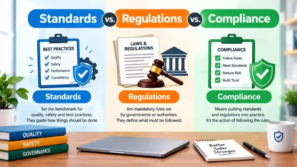 Standards vs. Regulations vs. Compliance: Cyber Security Standards for Small Businesses